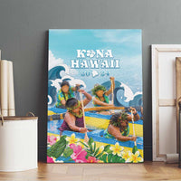 Hawaii Outrigger Canoe Race Canvas Wall Art Polynesian Style Watercolor Style LT05 - Polynesian Pride