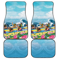 Hawaii Outrigger Canoe Race Car Mats Polynesian Style Watercolor Style