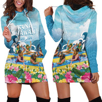 Hawaii Outrigger Canoe Race Hoodie Dress Polynesian Style Watercolor Style LT05 - Polynesian Pride
