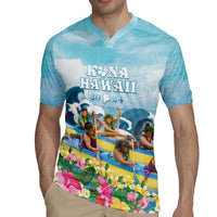 Hawaii Outrigger Canoe Race Rugby Jersey Polynesian Style Watercolor Style LT05 - Polynesian Pride