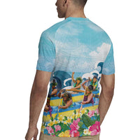 Hawaii Outrigger Canoe Race Rugby Jersey Polynesian Style Watercolor Style LT05 - Polynesian Pride