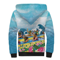 Hawaii Outrigger Canoe Race Sherpa Hoodie Polynesian Style Watercolor Style LT05 - Polynesian Pride