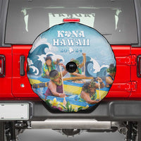 Hawaii Outrigger Canoe Race Spare Tire Cover Polynesian Style Watercolor Style LT05 - Polynesian Pride