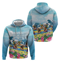 Hawaii Outrigger Canoe Race Zip Hoodie Polynesian Style Watercolor Style LT05 - Polynesian Pride