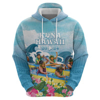 Hawaii Outrigger Canoe Race Zip Hoodie Polynesian Style Watercolor Style LT05 - Polynesian Pride