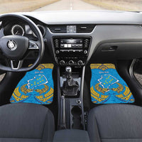 Tuvalu Independence Day Car Mats Coat Of Arms With Polynesian Dolphin Tattoo LT05 Set 2pcs - Front Blue - Polynesian Pride