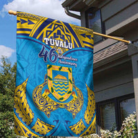 Tuvalu Independence Day Garden Flag Coat Of Arms With Polynesian Dolphin Tattoo LT05 - Polynesian Pride