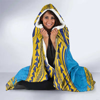 Tuvalu Independence Day Hooded Blanket Coat Of Arms With Polynesian Dolphin Tattoo LT05 - Polynesian Pride