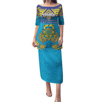 Personalised Tuvalu Independence Day Puletasi Coat Of Arms With Polynesian Dolphin Tattoo