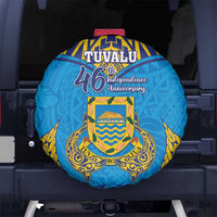 Tuvalu Independence Day Spare Tire Cover Coat Of Arms With Polynesian Dolphin Tattoo LT05 - Polynesian Pride