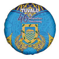 Tuvalu Independence Day Spare Tire Cover Coat Of Arms With Polynesian Dolphin Tattoo LT05 - Polynesian Pride