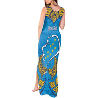 Personalised Tuvalu Independence Day Tank Maxi Dress Coat Of Arms With Polynesian Dolphin Tattoo LT05 - Polynesian Pride
