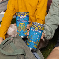 Personalised Tuvalu Independence Day Tumbler Cup Coat Of Arms With Polynesian Dolphin Tattoo LT05 - Polynesian Pride
