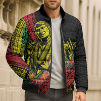 Retro Hawaiian Singer Bomber Puffer Jacket Polynesian Style Tropical Flowers LT05 - Polynesian Pride