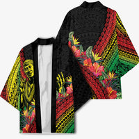 Retro Hawaiian Singer Kimono Polynesian Style Tropical Flowers LT05 - Polynesian Pride