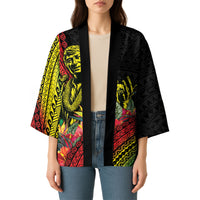 Retro Hawaiian Singer Kimono Polynesian Style Tropical Flowers LT05 - Polynesian Pride