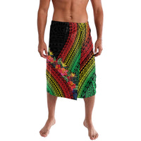 Retro Hawaiian Singer Lavalava Polynesian Style Tropical Flowers LT05 Black - Polynesian Pride