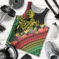 Retro Hawaiian Singer Men Tank Top Polynesian Style Tropical Flowers LT05 - Polynesian Pride