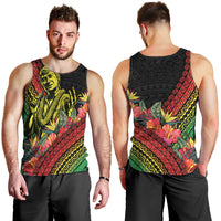 Retro Hawaiian Singer Men Tank Top Polynesian Style Tropical Flowers LT05 - Polynesian Pride