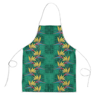 Hawaii Waikiki King Apron Green Quilt With Pua Manu LT05 Green - Polynesian Pride