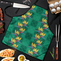 Hawaii Waikiki King Apron Green Quilt With Pua Manu LT05 Green - Polynesian Pride