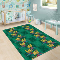 Hawaii Waikiki King Area Rug Green Quilt With Pua Manu LT05 - Polynesian Pride