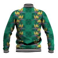 Hawaii Waikiki King Baseball Jacket Green Quilt With Pua Manu LT05 - Polynesian Pride