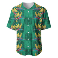 Hawaii Waikiki King Baseball Jersey Green Quilt With Pua Manu LT05 Green - Polynesian Pride