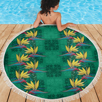 Hawaii Waikiki King Beach Blanket Green Quilt With Pua Manu LT05 - Polynesian Pride