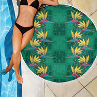 Hawaii Waikiki King Beach Blanket Green Quilt With Pua Manu LT05 - Polynesian Pride
