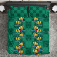 Hawaii Waikiki King Bedding Set Green Quilt With Pua Manu LT05 Green - Polynesian Pride