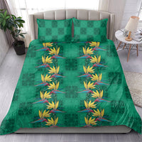 Hawaii Waikiki King Bedding Set Green Quilt With Pua Manu LT05 - Polynesian Pride
