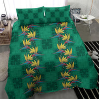 Hawaii Waikiki King Bedding Set Green Quilt With Pua Manu LT05 - Polynesian Pride