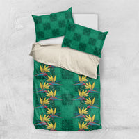 Hawaii Waikiki King Bedding Set Green Quilt With Pua Manu LT05 US Twin 172cm x 218cm Green - Polynesian Pride