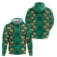 Hawaii Waikiki King Hoodie Green Quilt With Pua Manu LT05 - Polynesian Pride