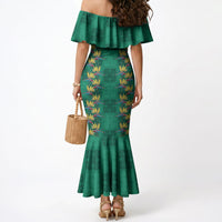 Hawaii Waikiki King Mermaid Dress Green Quilt With Pua Manu LT05 - Polynesian Pride