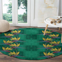 Hawaii Waikiki King Round Carpet Green Quilt With Pua Manu LT05 - Polynesian Pride
