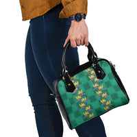 Hawaii Waikiki King Shoulder Handbag Green Quilt With Pua Manu LT05 - Polynesian Pride