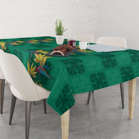 Hawaii Waikiki King Tablecloth Green Quilt With Pua Manu LT05 - Polynesian Pride