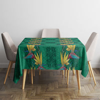 Hawaii Waikiki King Tablecloth Green Quilt With Pua Manu LT05 - Polynesian Pride