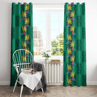 Hawaii Waikiki King Window Curtain Green Quilt With Pua Manu LT05 - Polynesian Pride