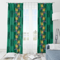 Hawaii Waikiki King Window Curtain Green Quilt With Pua Manu LT05 - Polynesian Pride