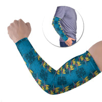 Hawaii Waikiki King Arm Sleeves Blue Quilt With Pua Manu LT05 Set of 2 Blue - Polynesian Pride