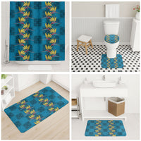 Hawaii Waikiki King Bathroom Set Blue Quilt With Pua Manu LT05 - Polynesian Pride