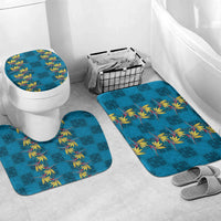 Hawaii Waikiki King Bathroom Set Blue Quilt With Pua Manu LT05 Mat Set Only (3 pcs) One Size Blue - Polynesian Pride