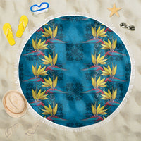 Hawaii Waikiki King Beach Blanket Blue Quilt With Pua Manu LT05 One Size 150cm Blue - Polynesian Pride
