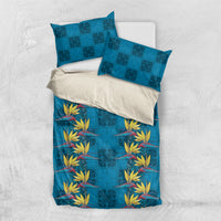 Hawaii Waikiki King Bedding Set Blue Quilt With Pua Manu LT05 US Twin 172cm x 218cm Blue - Polynesian Pride