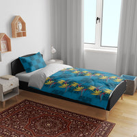 Hawaii Waikiki King Bedding Set Blue Quilt With Pua Manu LT05 - Polynesian Pride
