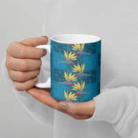 Hawaii Waikiki King Ceramic Mug Blue Quilt With Pua Manu LT05 - Polynesian Pride