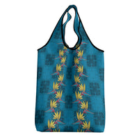 Hawaii Waikiki King Grocery Bag Blue Quilt With Pua Manu LT05 - Polynesian Pride